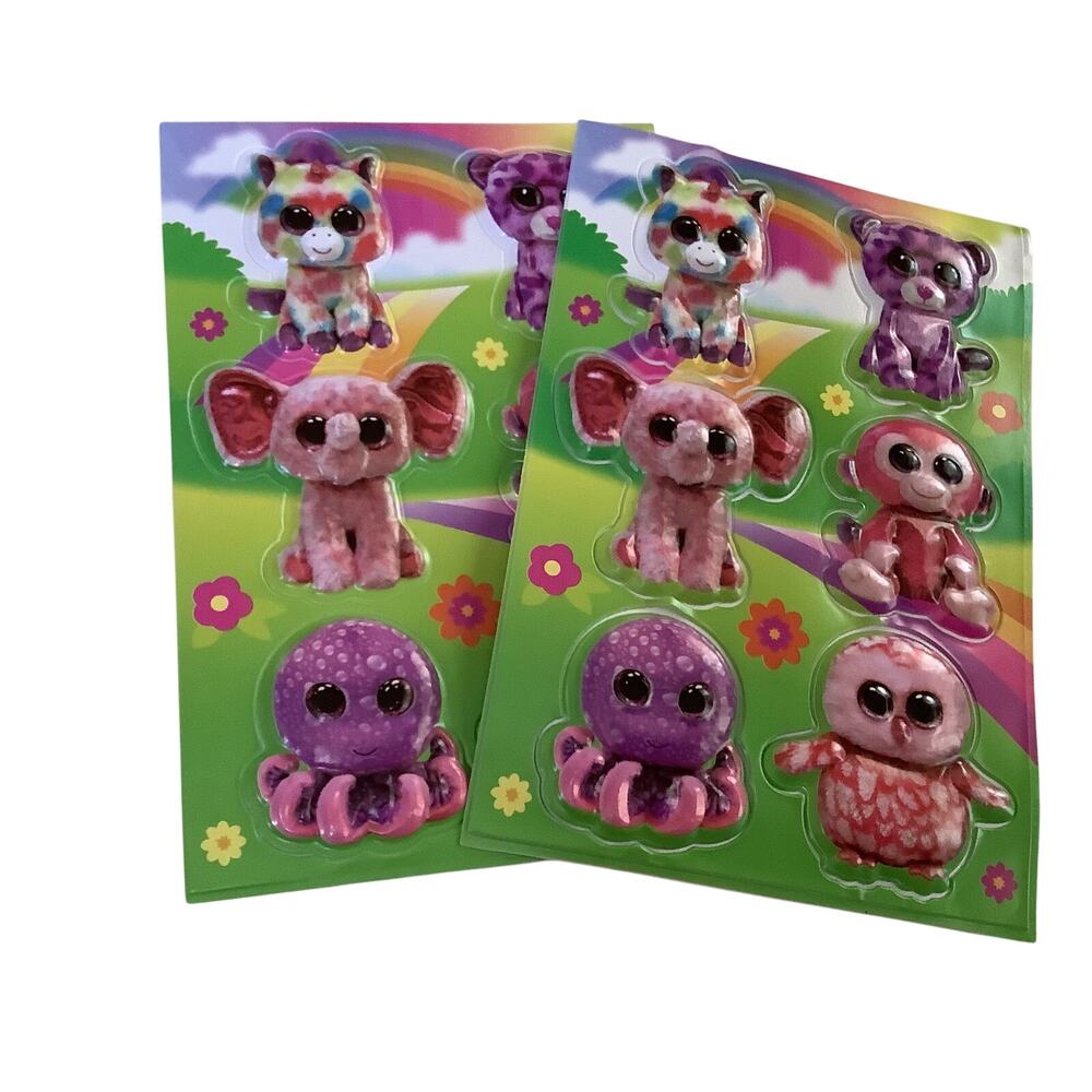 Vintage TY Beanie Boo Dimension Sticker Sheets - NIP - 2 Sheets